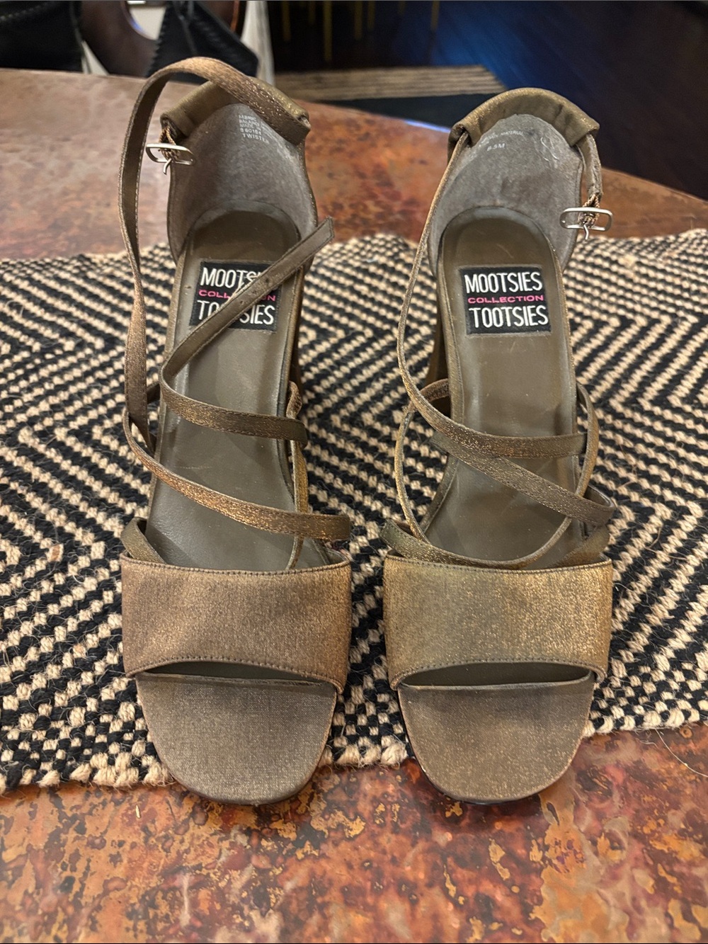 Mootsies Tootsies Bronze Metallic Strappy Heels